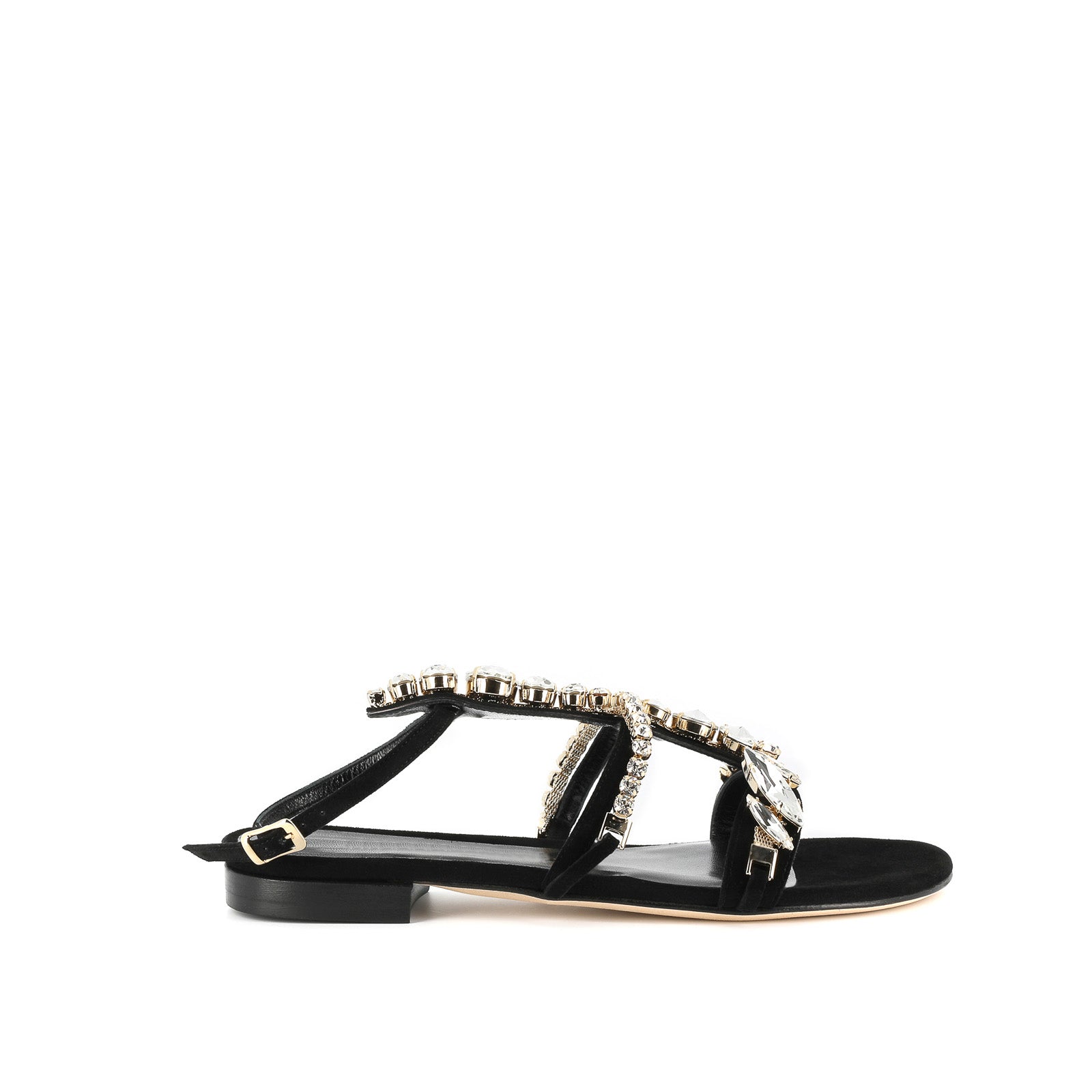 SANDALI flat con fasce gioiello