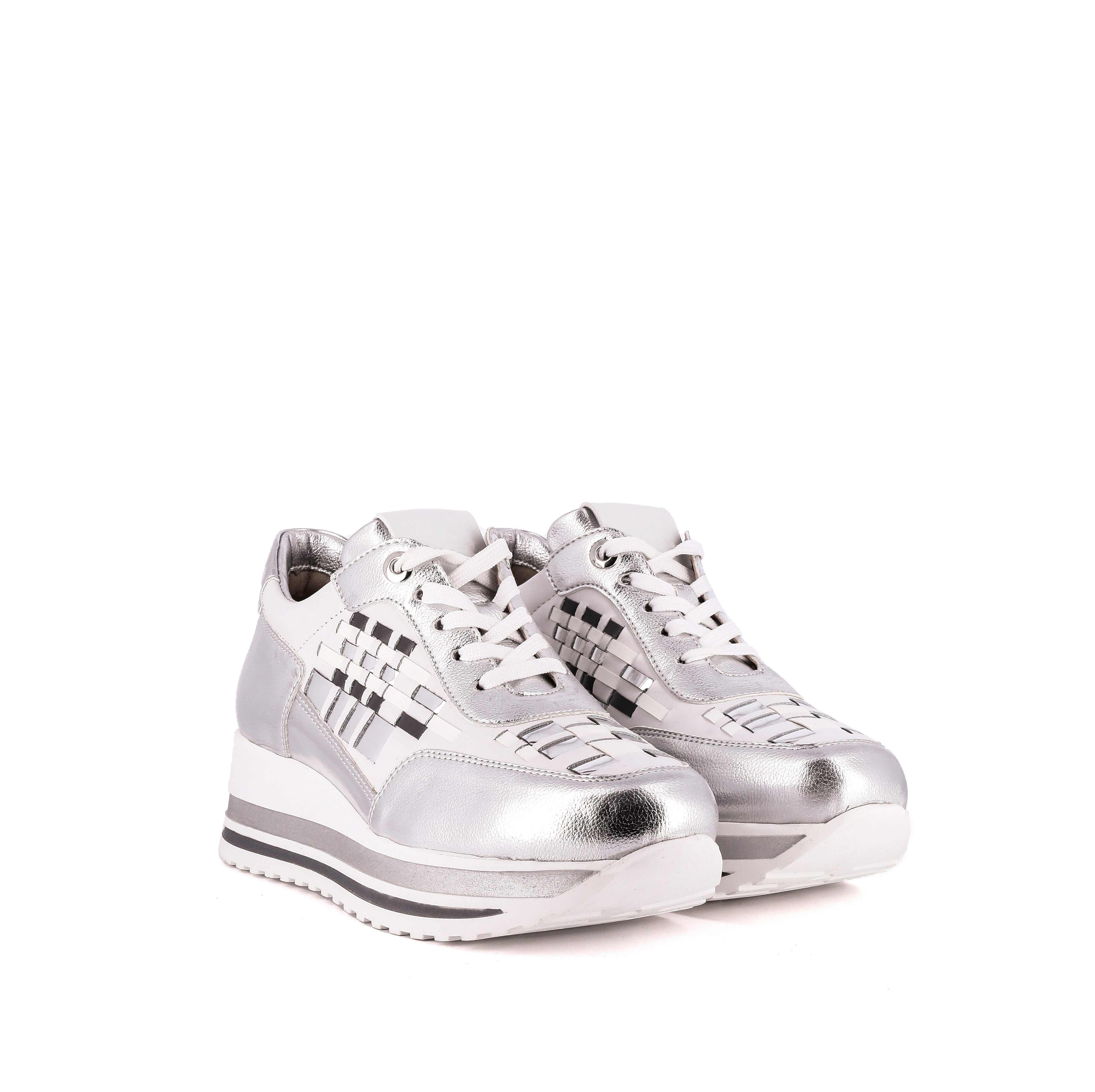 SNEAKERS con inserti intrecciati