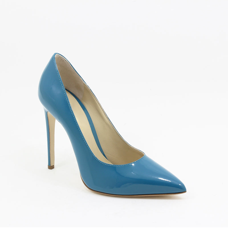 DÉCOLLETÉ tacco 12 cm in pelle azzurro